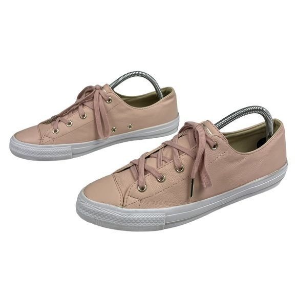 Converse Sneakers Womens Size 9.5 All Star Pink Leather Low Top Shoes‎ - Picture 4 of 10